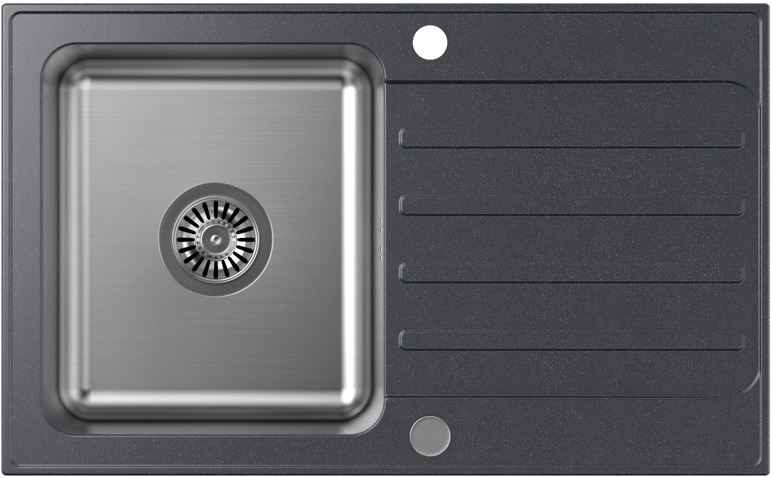 Quadron Kenneth granitovo-oceľový drez 78x48 cm čierna FUS_K7848CZ