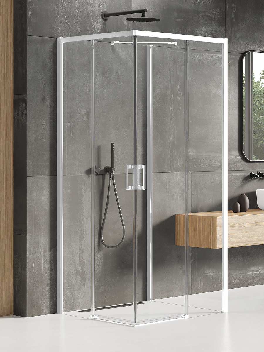 New Trendy Prime White sprchovací kút 100x90 cm štvorcová biela matné/priehľadné sklo K-1095