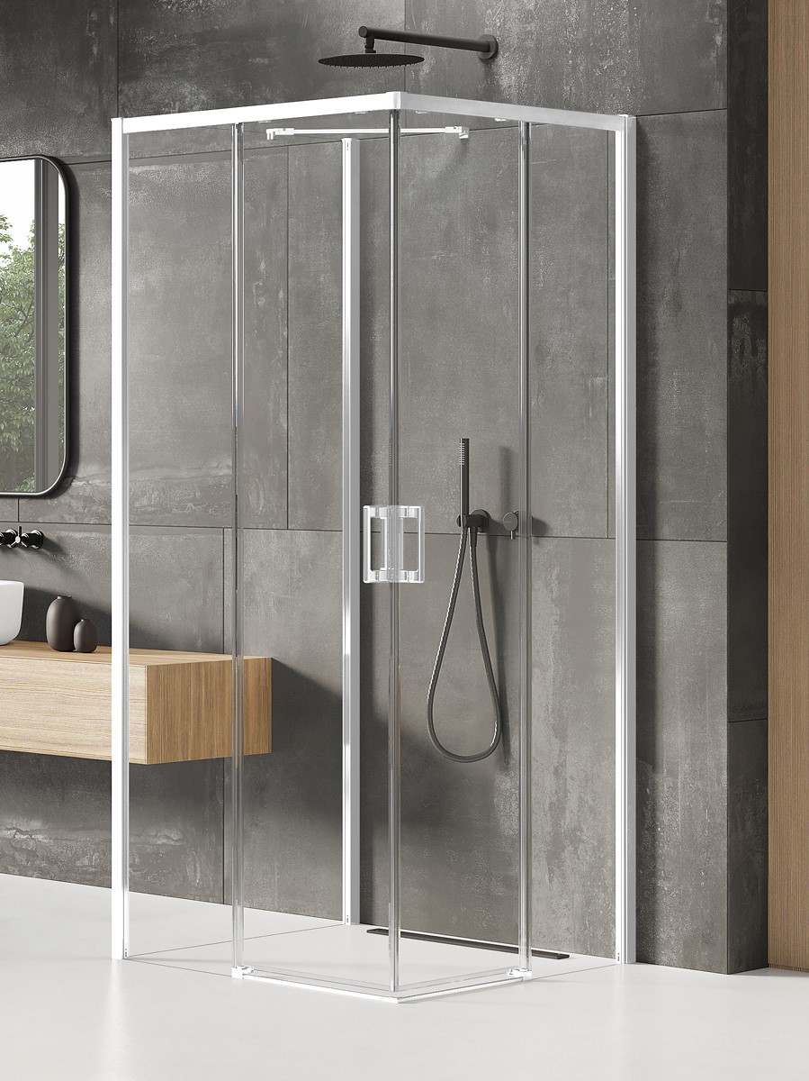 New Trendy Prime White sprchovací kút 100x90 cm štvorcová biela matné/priehľadné sklo K-1542