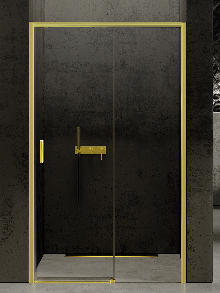 New Trendy Prime Light Gold sprchové dvere 110 cm posuvné zlatá lesklá/priehľadné sklo D-0423A