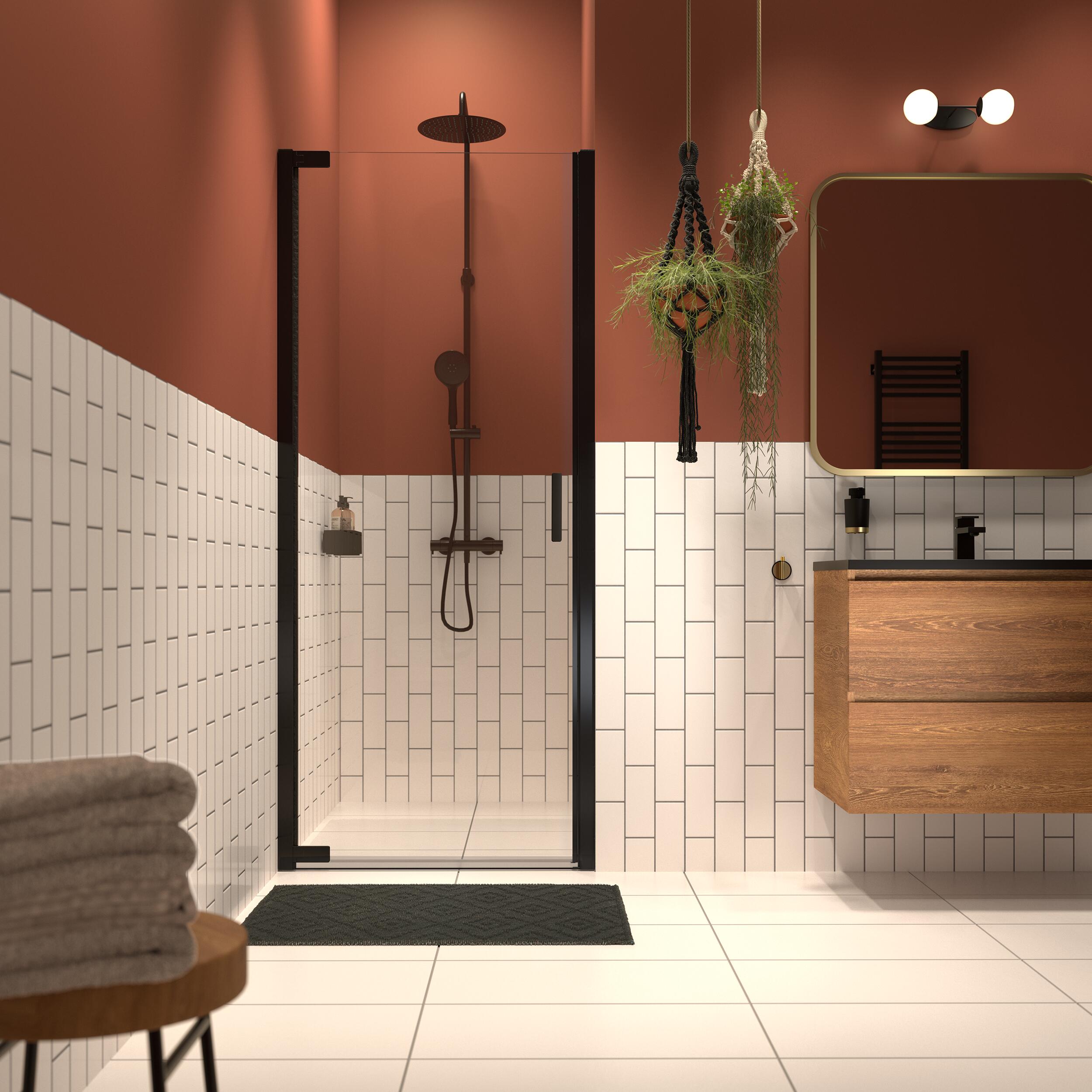 Sealskin INC sprchové dvere 90 cm výklopné čierna matná/priehľadné sklo XI200906195100