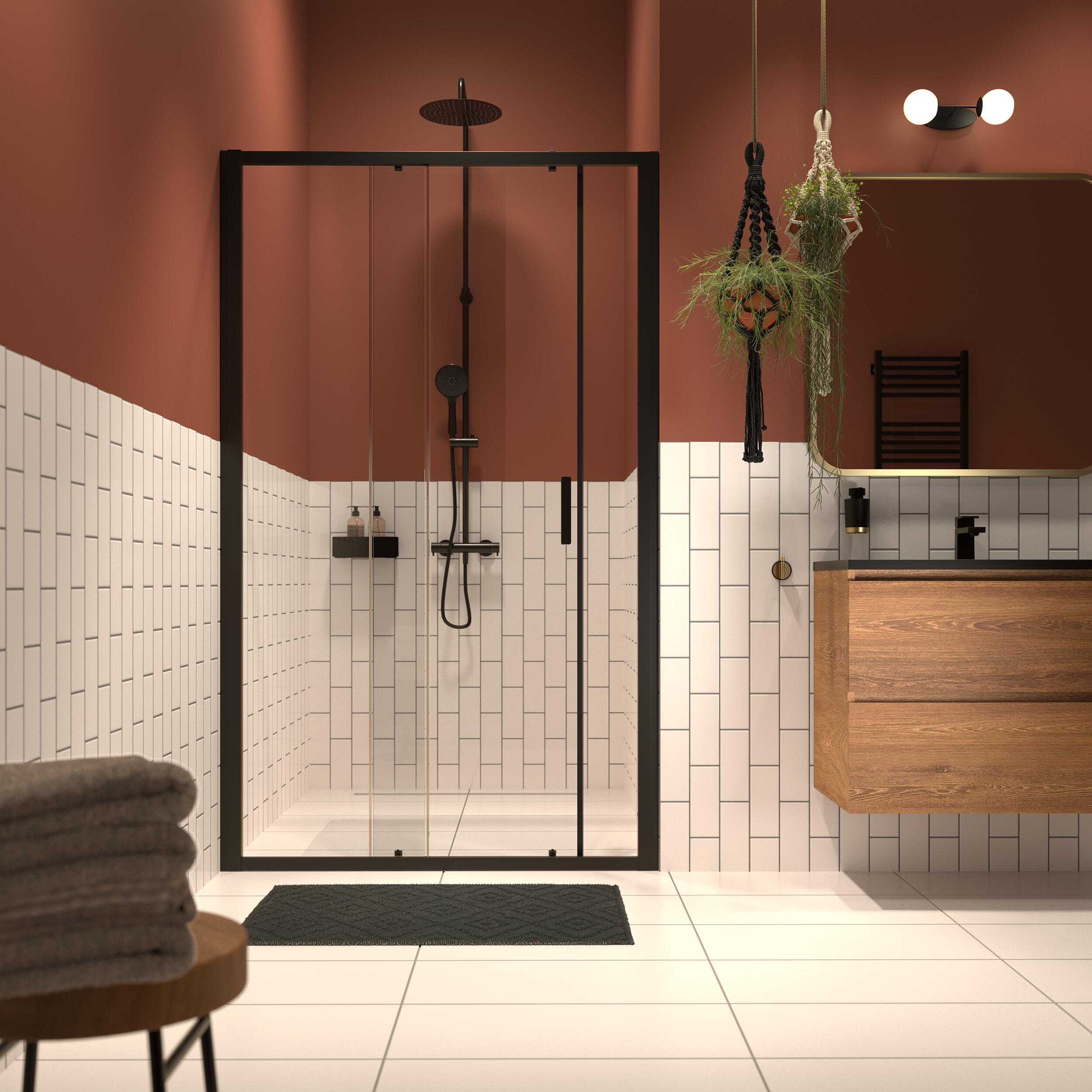 Sealskin INC sprchové dvere 120 cm posuvné čierna matná/priehľadné sklo XI101206195100