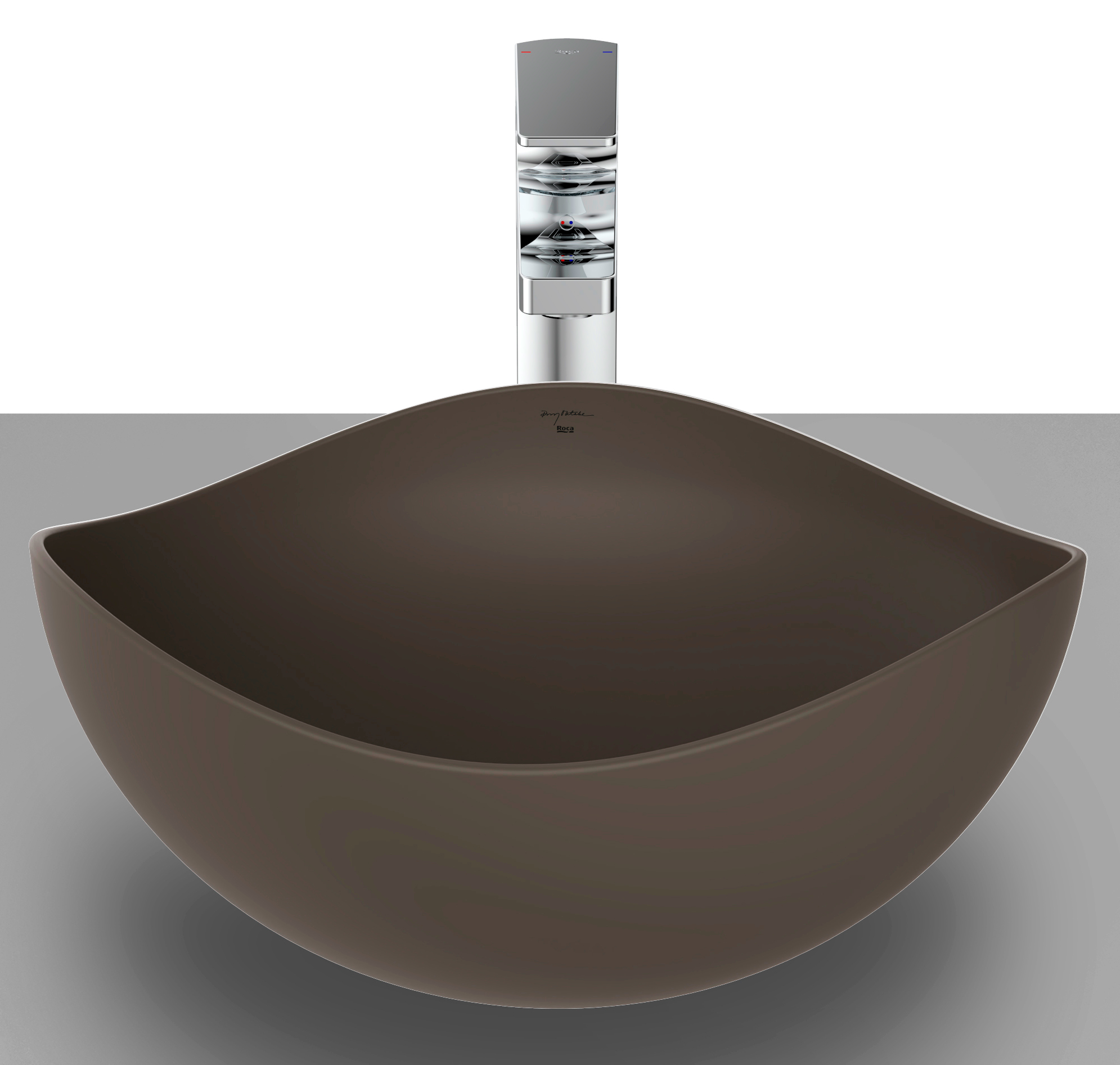 Roca Ohtake umývadlo 38x38 cm pultové umývadlo hnedá/béžová A327A15660