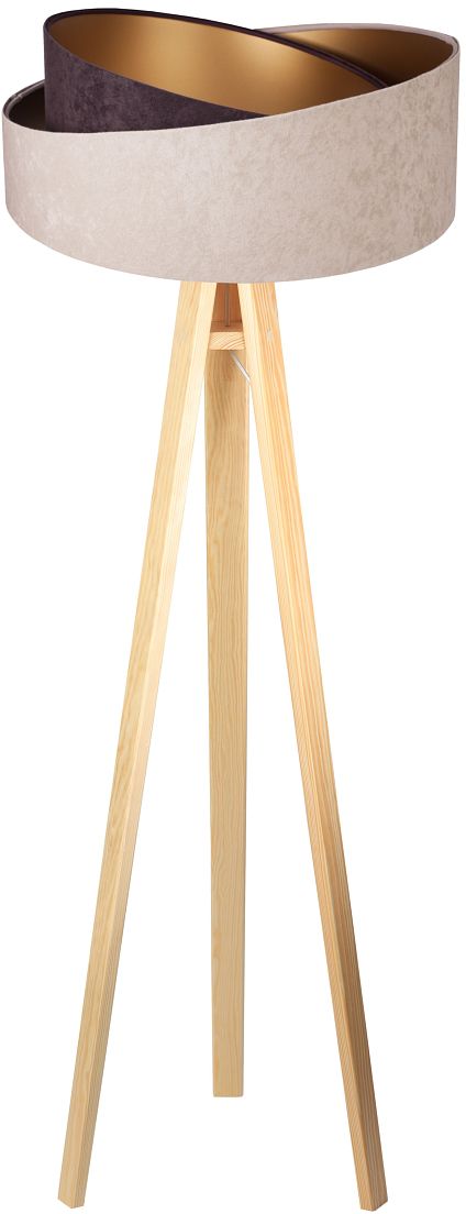BPS Koncept Galaxy stojaca lampa 1x60 W zlatá-drevo-béžová-hnedá 060P-019