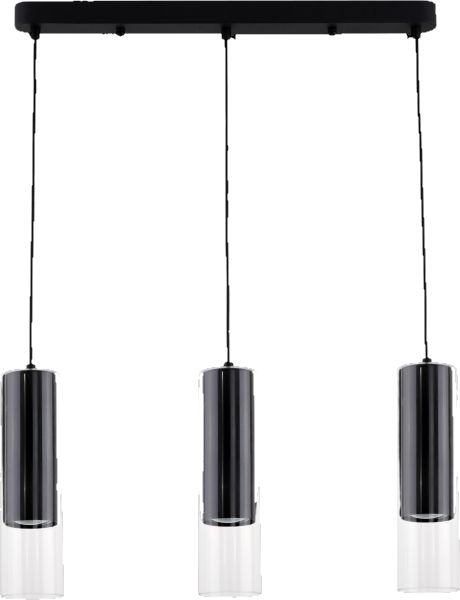 Light Prestige Manacor závesné svietidlo 3x50 W čierna-priehľadná LP-232/3LBK