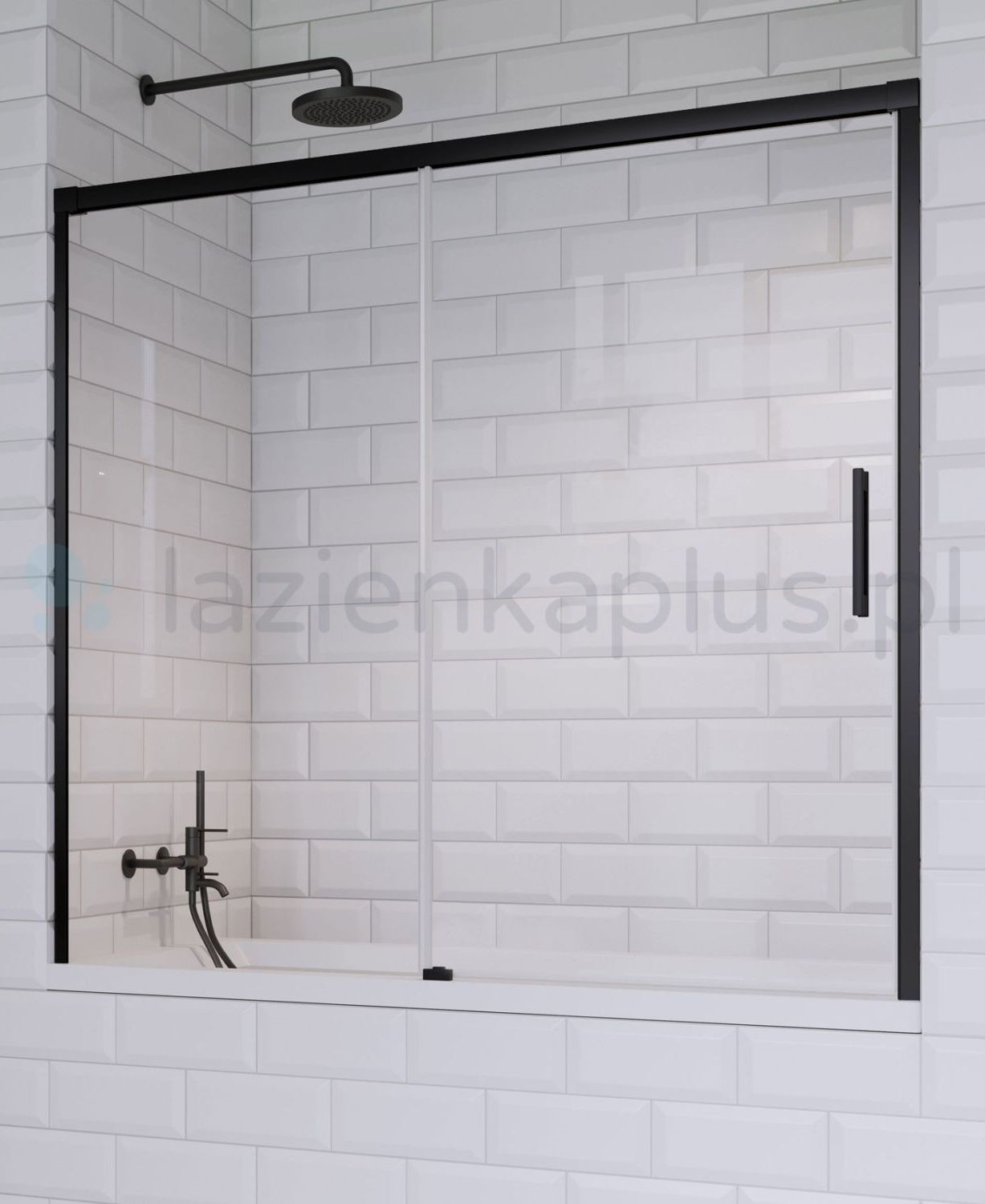 Radaway Idea Black PN DWJ vaňová zástena 170 cm dvojdielny 10003170-54-01L