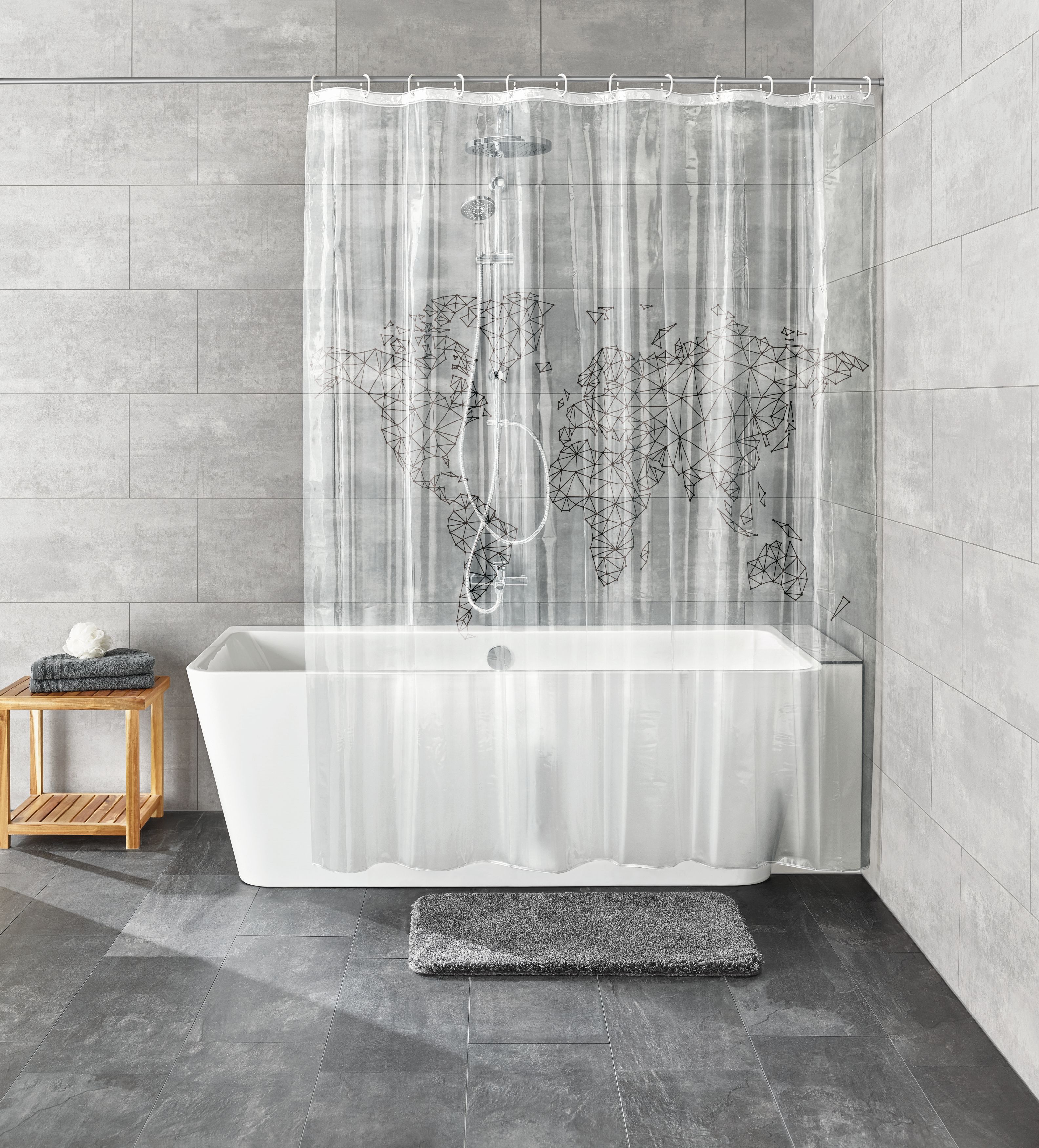 Kleine Wolke Pocket sprchový záves 200x180 cm transparentná-čierna 5960926305