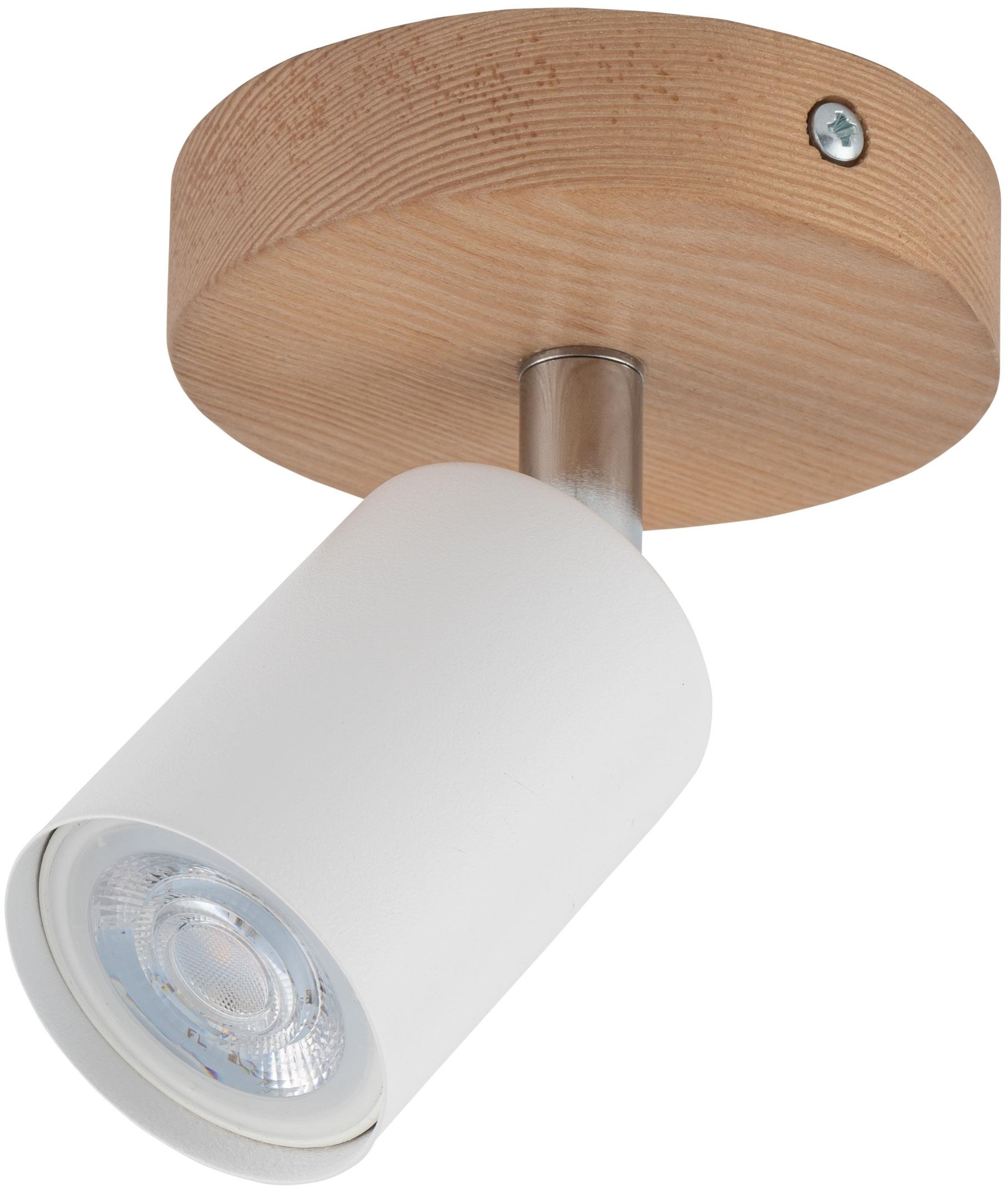 TK Lighting Top stropné svietidlo 1x10 W biela-chrómová-drevená 3294