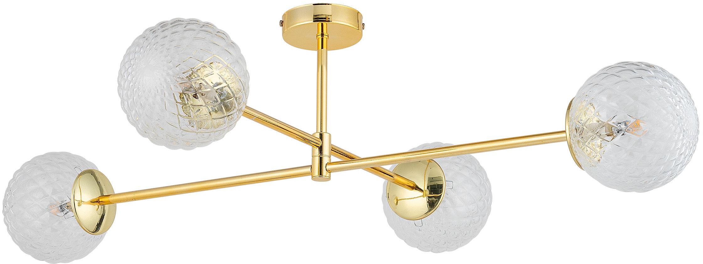 TK Lighting Cadix stropné svietidlo 4x6 W priehľadná-zlatá 4607