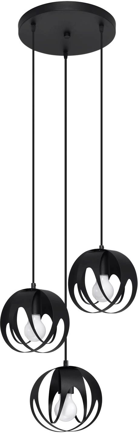 Sollux Lighting Tulos závesné svietidlo 3x60 W čierna SL.1088