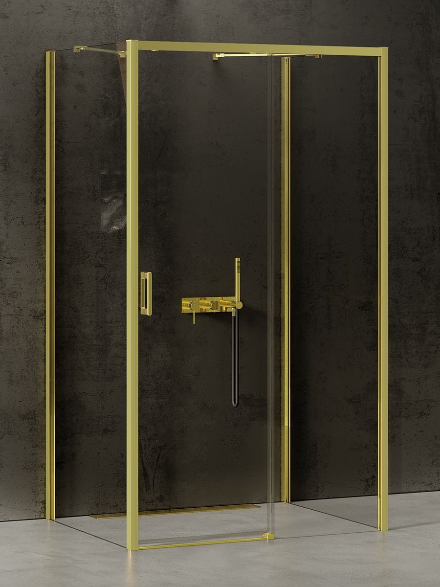 New Trendy Prime Light Gold sprchovací kút 120x70 cm štvorcová zlatá lesklé/priehľadné sklo K-1136