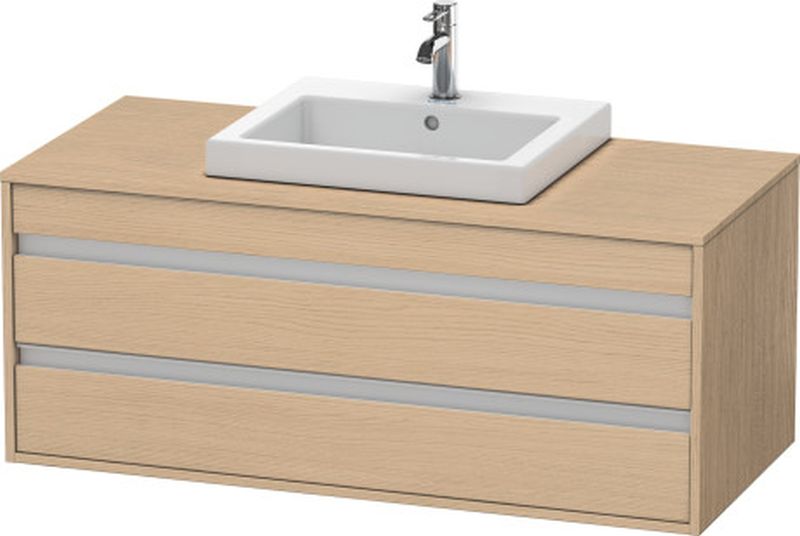 Duravit Ketho skrinka 120x55x49.6 cm závesná kúpeľňová skrinka pod umývadlo dub KT675603030