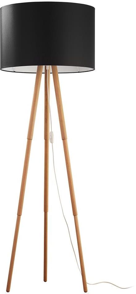 TK Lighting Tokyo stojaca lampa 1x15 W čierna-drevo 5286