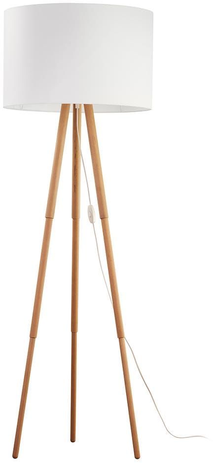 TK Lighting Tokyo stojaca lampa 1x15 W biela-drevo 5299