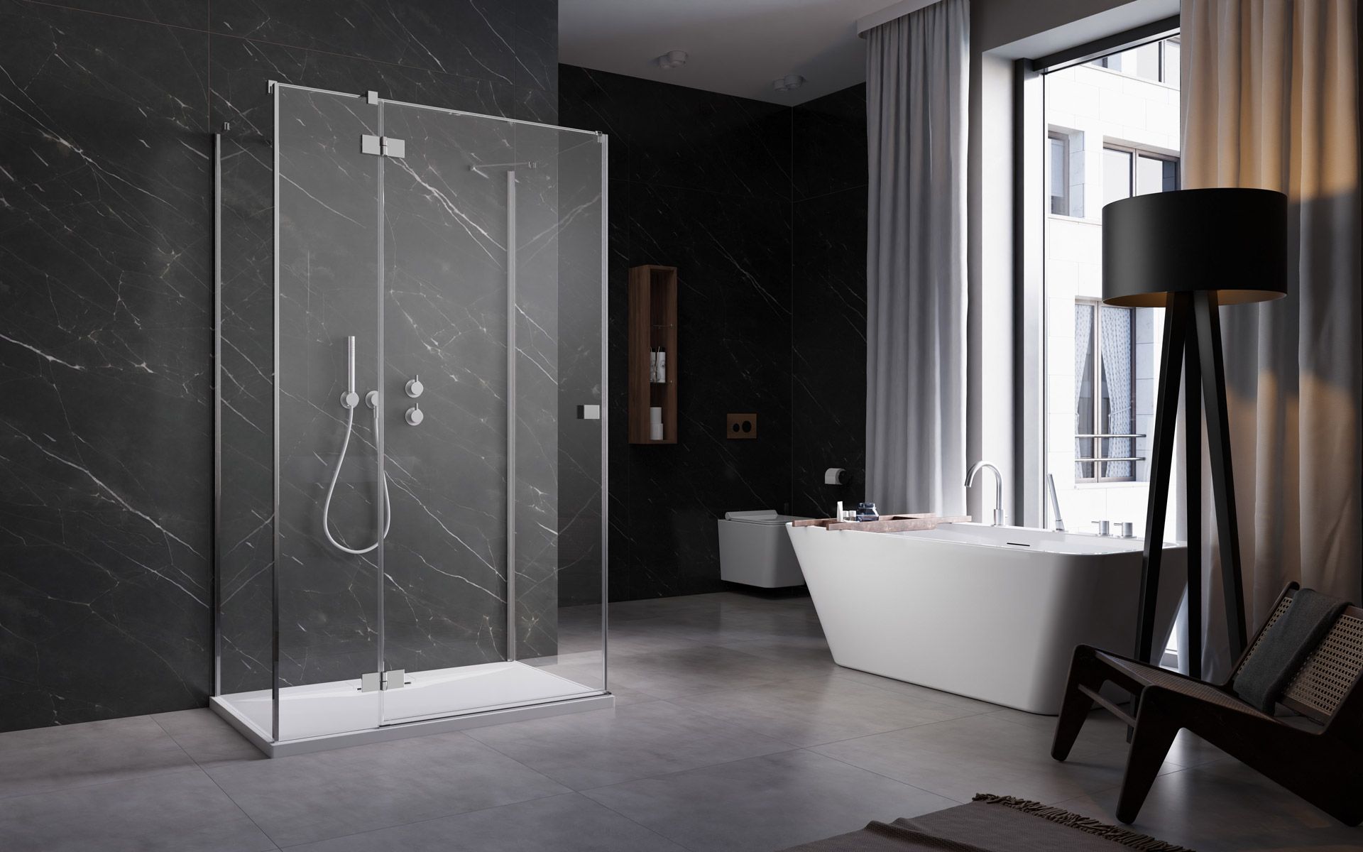 Radaway Essenza New KDJ+S sprchové dvere 80 cm výklopné chróm lesklá/priehľadné sklo 1385021-01-01L