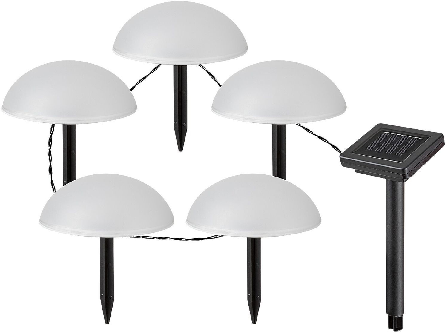 Rabalux Treppio pozemná lampa 5x1 W biela-čierna 77008