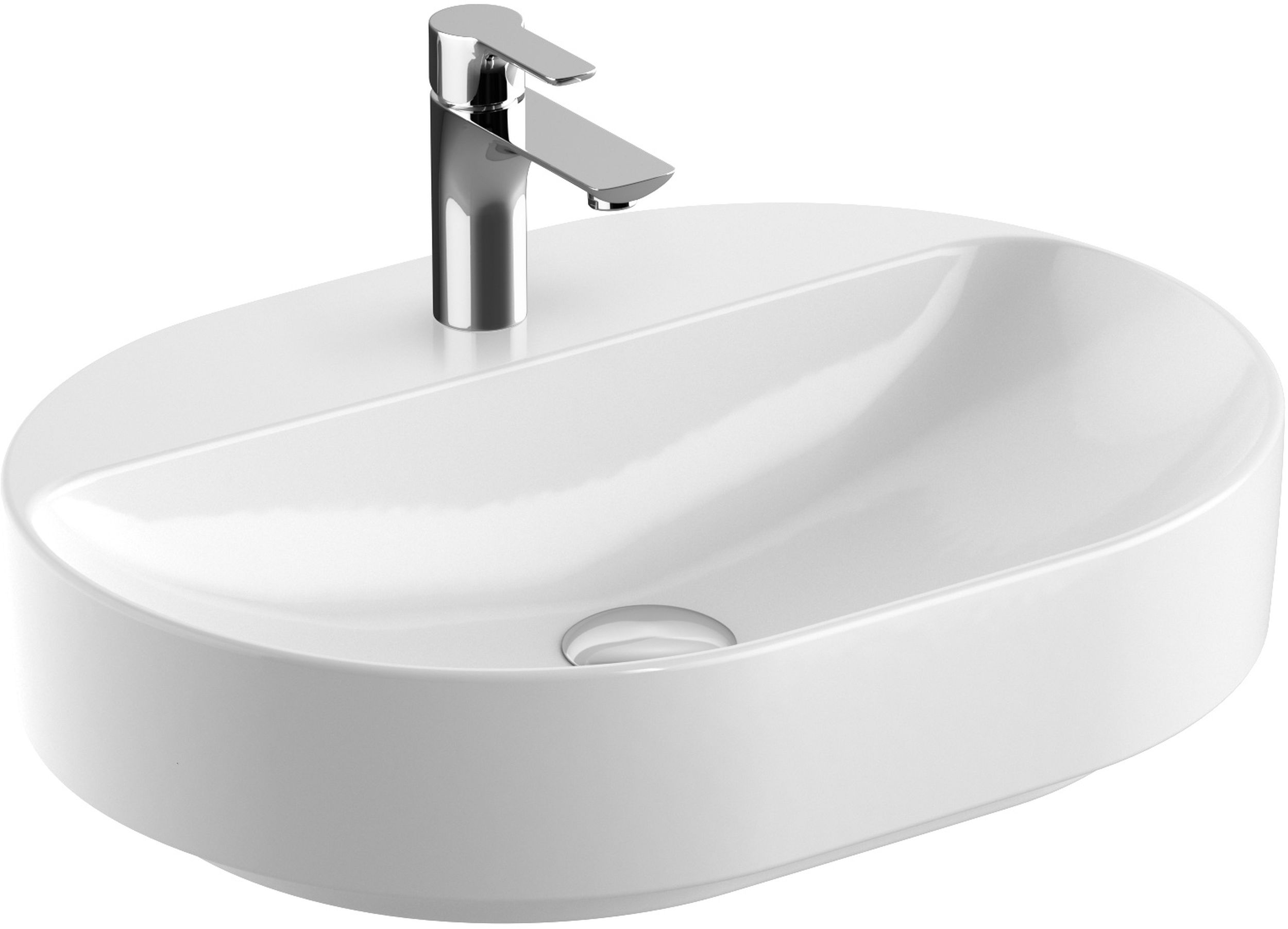 Geberit Variform umývadlo 60x45 cm oválny umývadlo na nábytok-pultové umývadlo biela 500.778.01.2