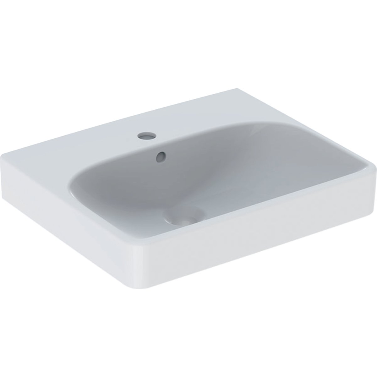 Geberit Smyle Square umývadlo 50x41 cm obdĺžnik klasické umývadlo-pultové umývadlo biela 500.256.01.1