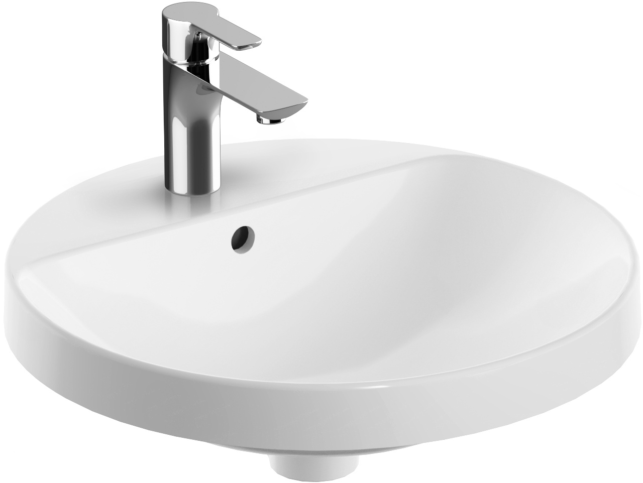 Geberit Variform umývadlo 48x48 cm okrúhly vstavané umývadlo biela 500.705.00.2