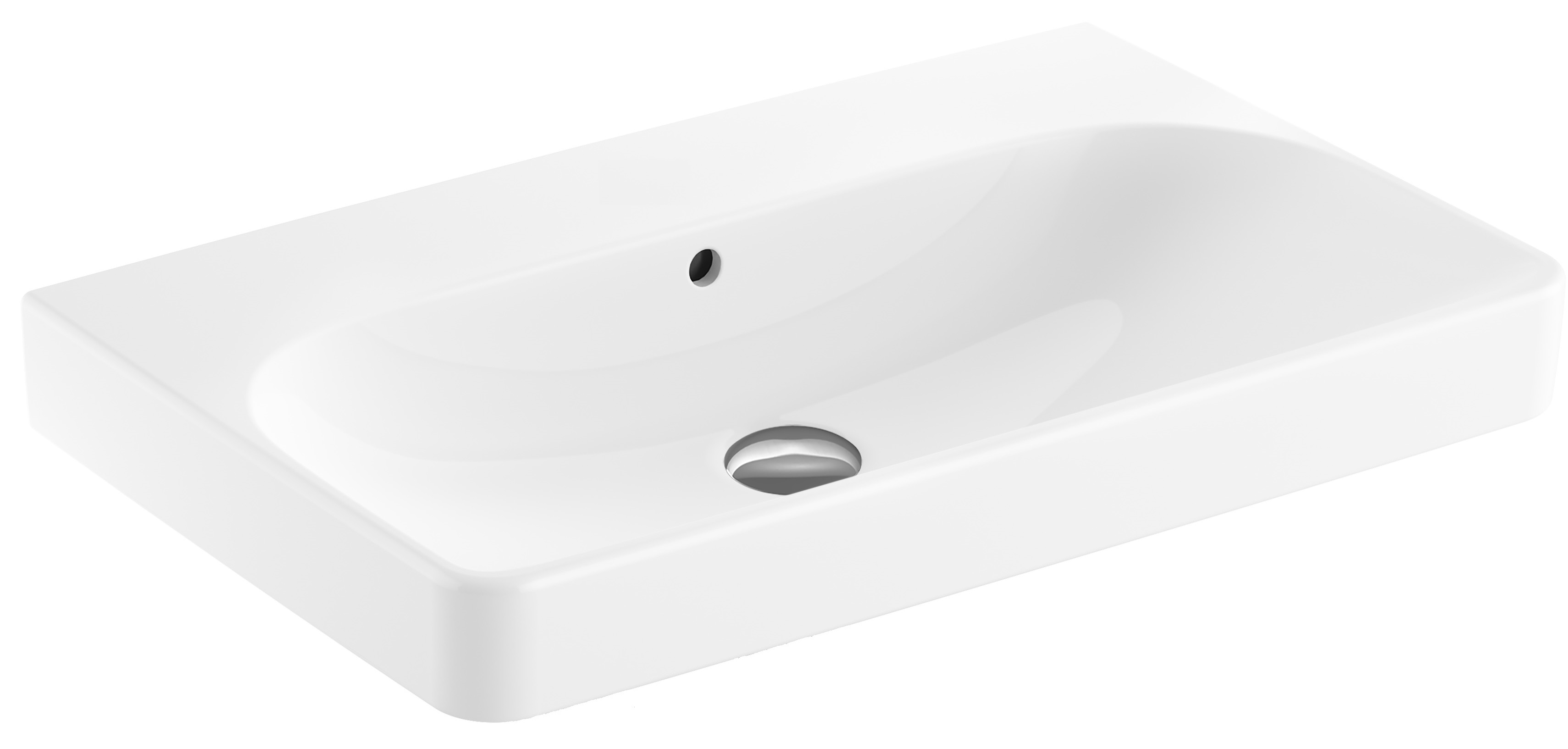 Geberit Smyle Square umývadlo 74.5x48 cm obdĺžnik klasické umývadlo-umývadlo na nábytok-pultové umývadlo biela 500.249.00.2