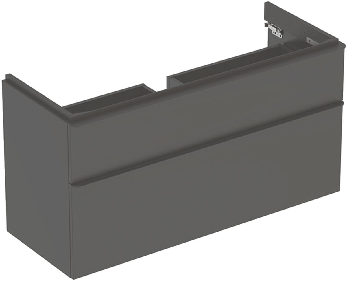 Geberit Smyle Square skrinka 118.4x47x61.7 cm závesná kúpeľňová skrinka pod umývadlo čierna 500.355.JK.1
