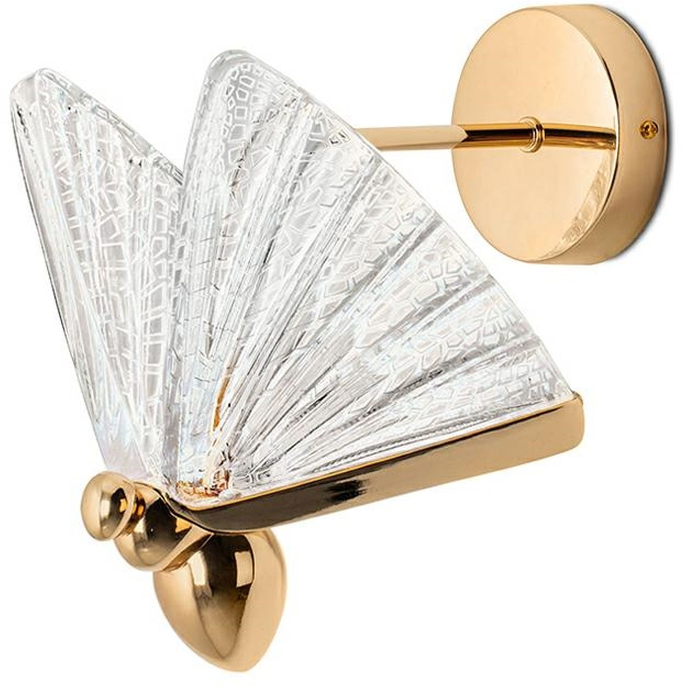 Moosee Butterfly nástenná lampa 1x7 W priehľadná-zlatá MSE010100324