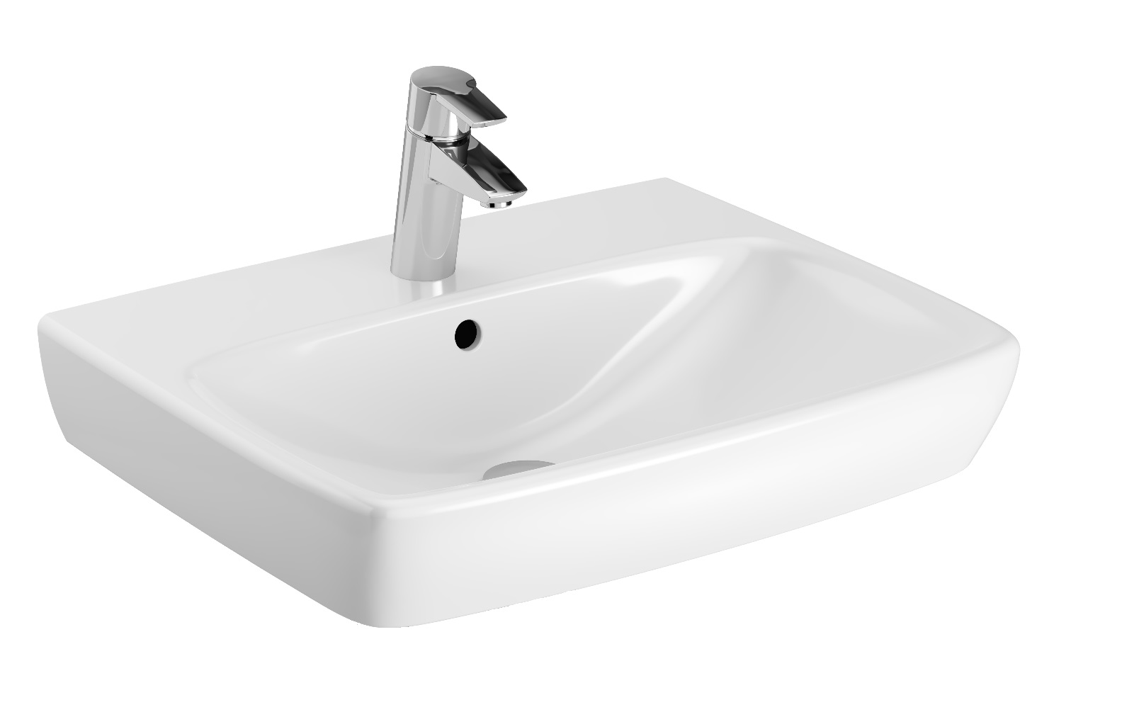Geberit Selnova Square umývadlo 55x44 cm obdĺžnik klasické umývadlo-pultové umývadlo biela 500.290.01.7