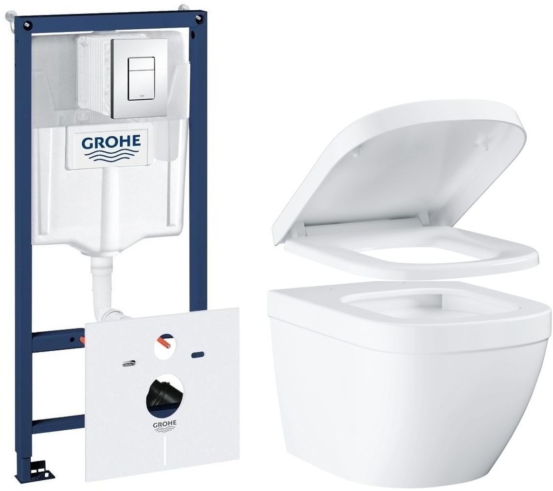 Set podomietková konštrukcia Grohe Rapid SL 38827000, WC misa Grohe Euro Ceramic 3920600H, 39330001