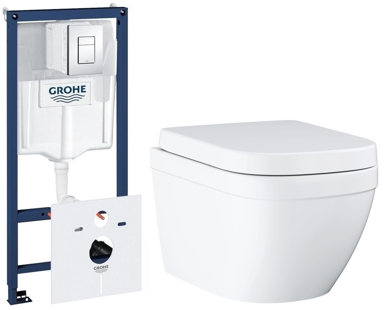 Súprava WC misa Grohe Euro Ceramic 39554000, podomietková konštrukcia Grohe Rapid SL 38827000