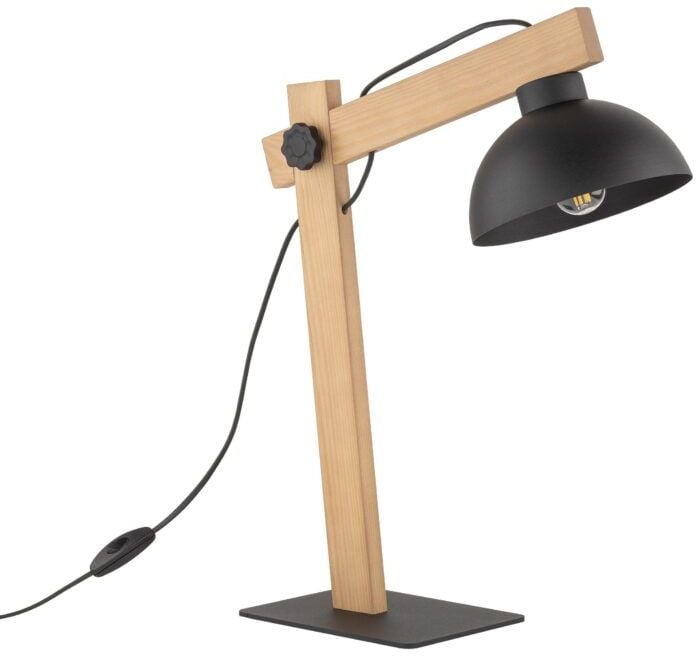 TK Lighting Oslo stolová lampa 1x15 W čierna-hnedá 5346