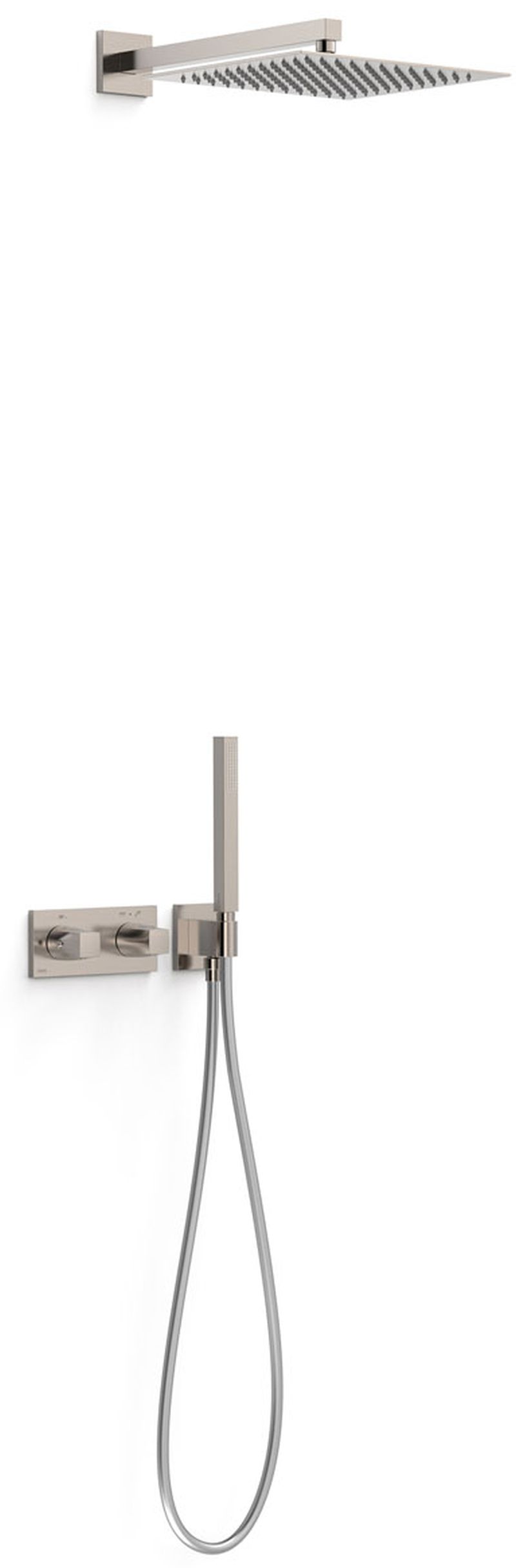 Tres B-System sprchová súprava podomietková s termostatom s dažďovou sprchou oceľová 30725204AC