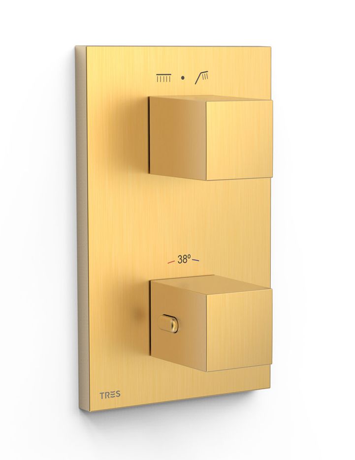 Tres Therm-Box vaňová/sprchová batéria podomietková s termostatom zlatá 00625001OM