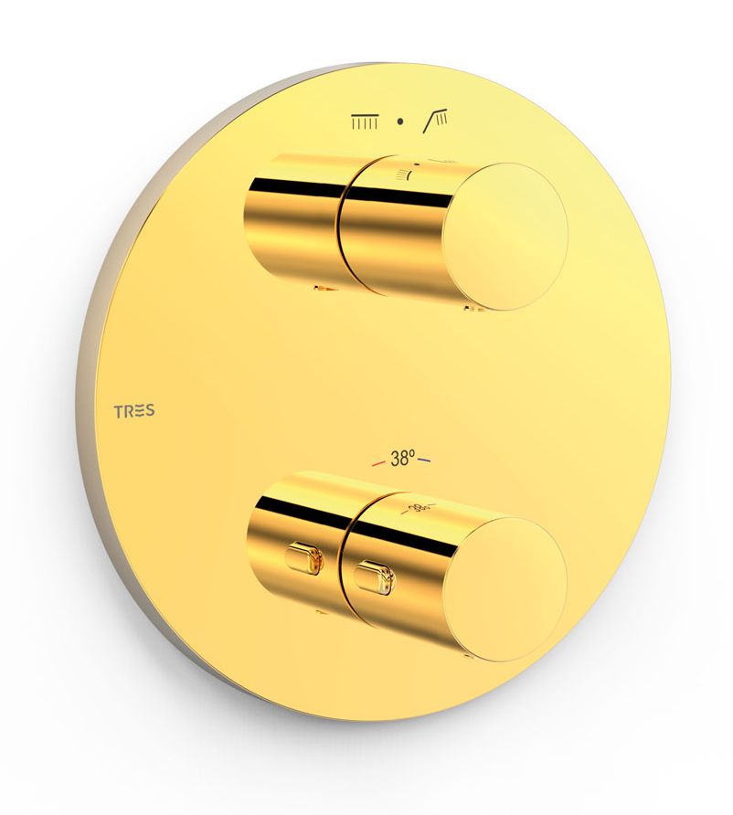 Tres Therm-Box vaňová/sprchová batéria podomietková s termostatom zlatá 26225001OR