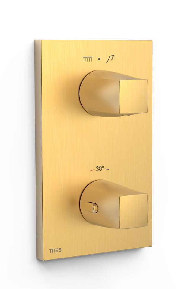 Tres Therm-Box vaňová/sprchová batéria podomietková s termostatom zlatá 21125001OM