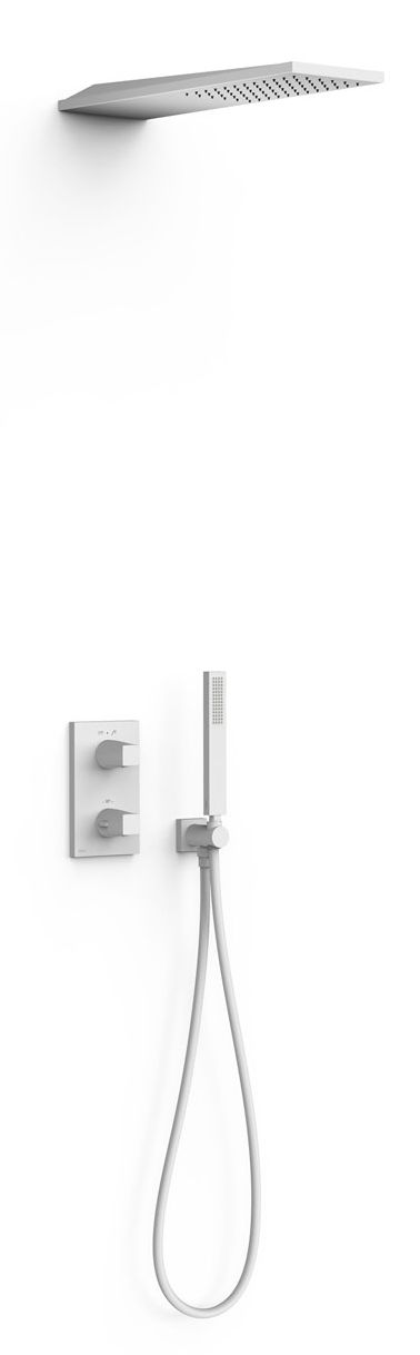Tres Therm-Box sprchová súprava podomietková s termostatom s dažďovou sprchou biela 21125005BM