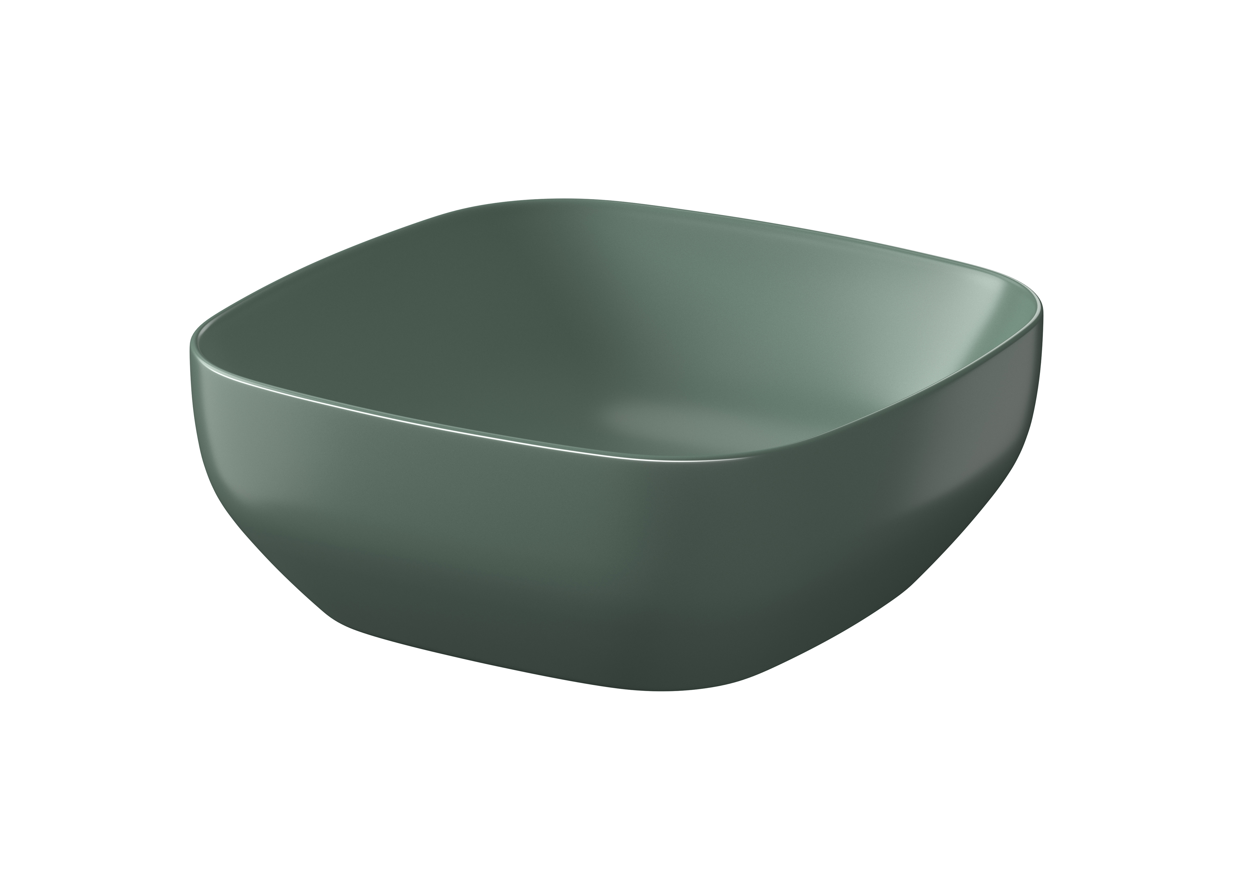 Cersanit Larga umývadlo 38x38 cm štvorec pultové umývadlo zelená K677-061