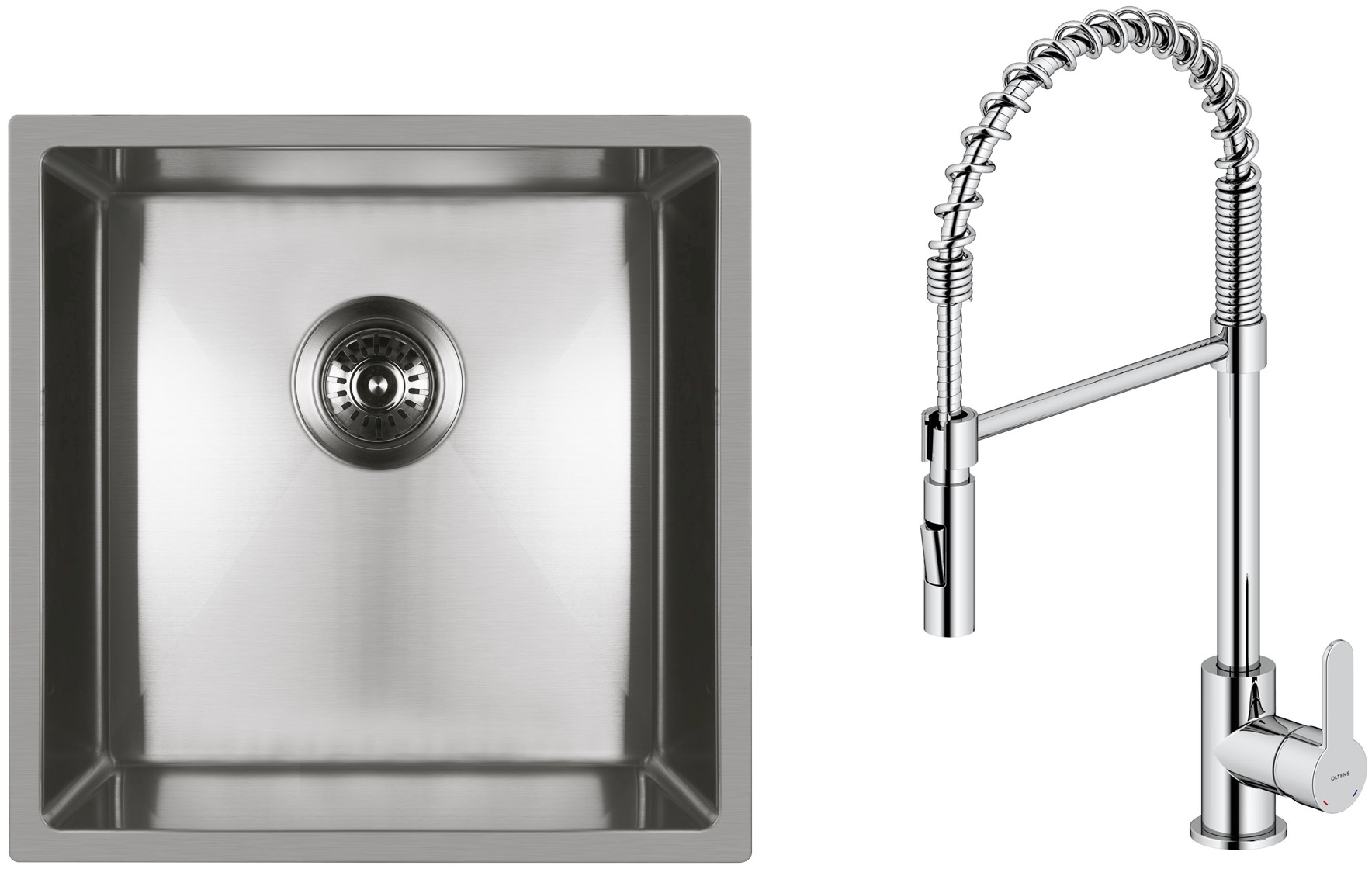 Súprava kuchynská batéria Oltens Duf 35203100, nerezový drez Oltens Stalvask 71100100