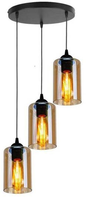 Candellux Bistro závesné svietidlo 3x40 W čierna-jantárová 33-00576