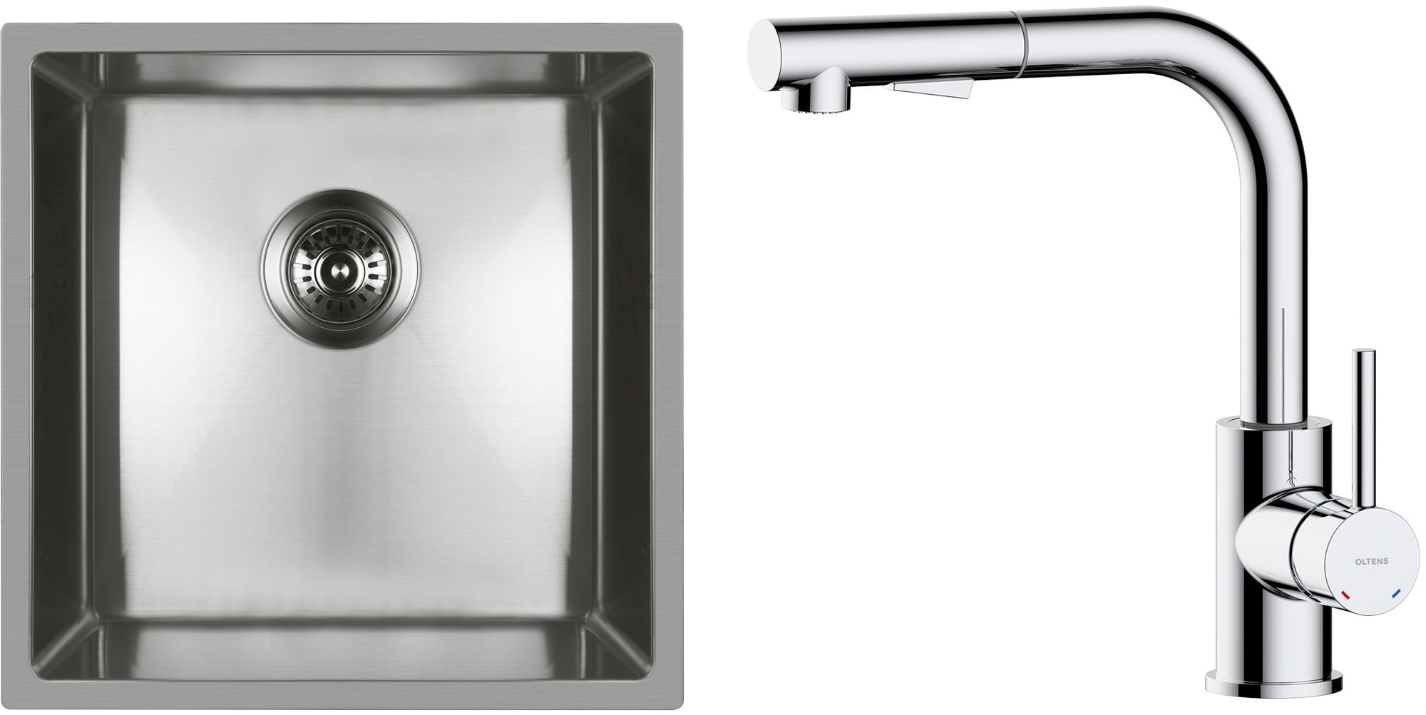 Súprava nerezový drez Oltens Stalvask 71100100, kuchynská batéria Oltens Myvat 35205100