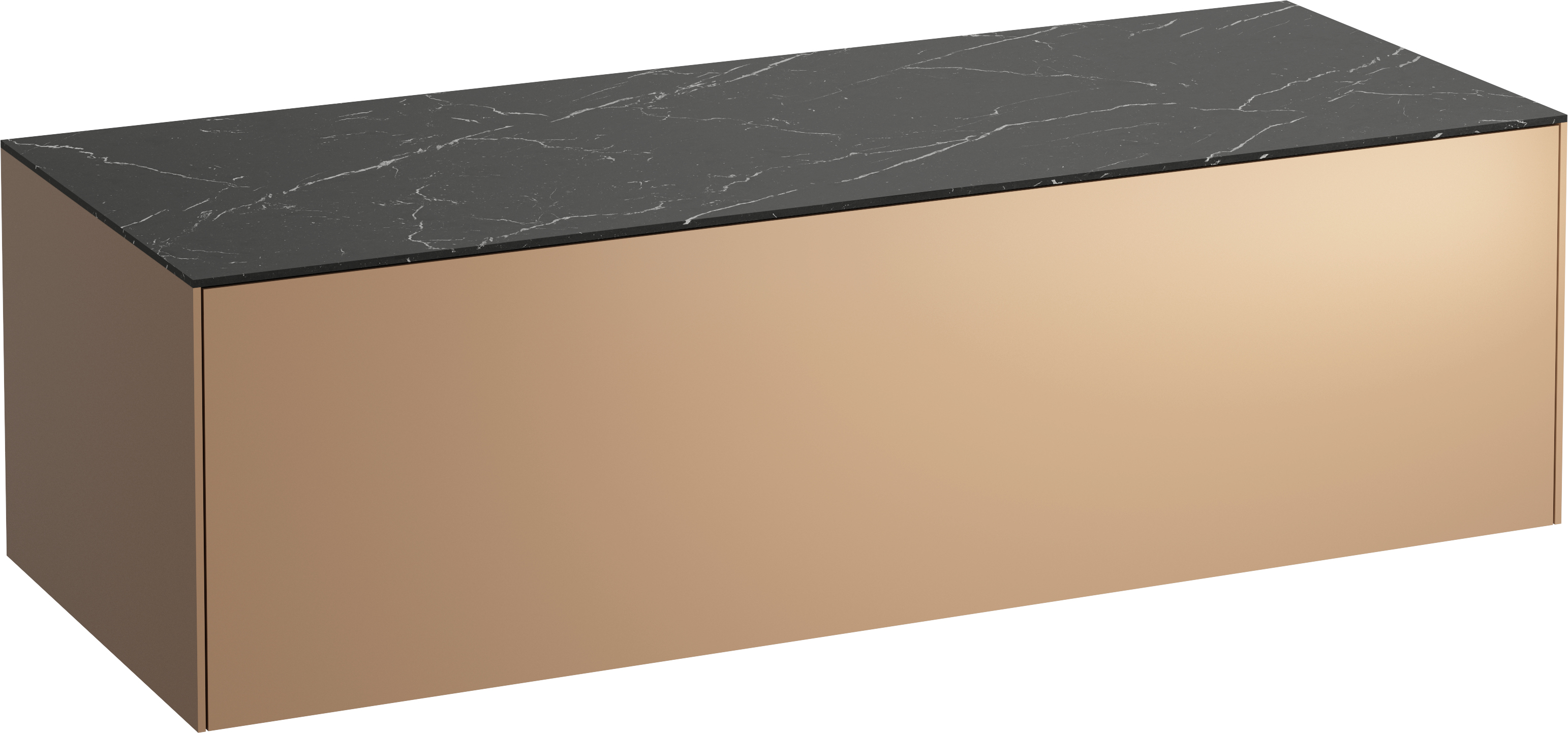 Laufen Sonar skrinka s pracovnou doskou 117.5x45.5x34 cm závesná kúpeľňová skrinka pod umývadlo čierna-medená H4054200341411