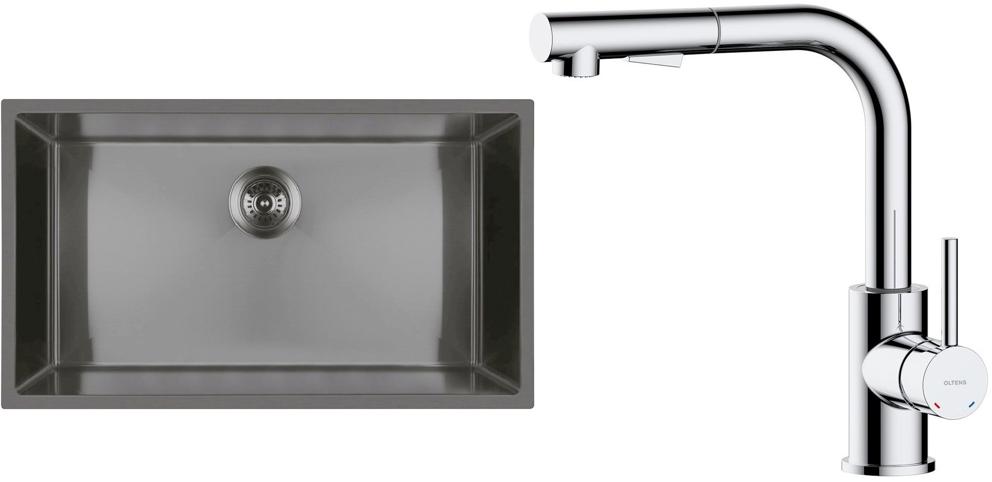 Súprava nerezový drez Oltens Stalvask 71102300, kuchynská batéria Oltens Myvat 35205100