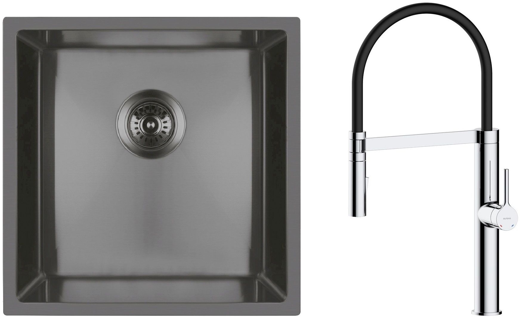 Súprava nerezový drez Oltens Stalvask 71100300, kuchynská batéria Oltens Borga 35207100