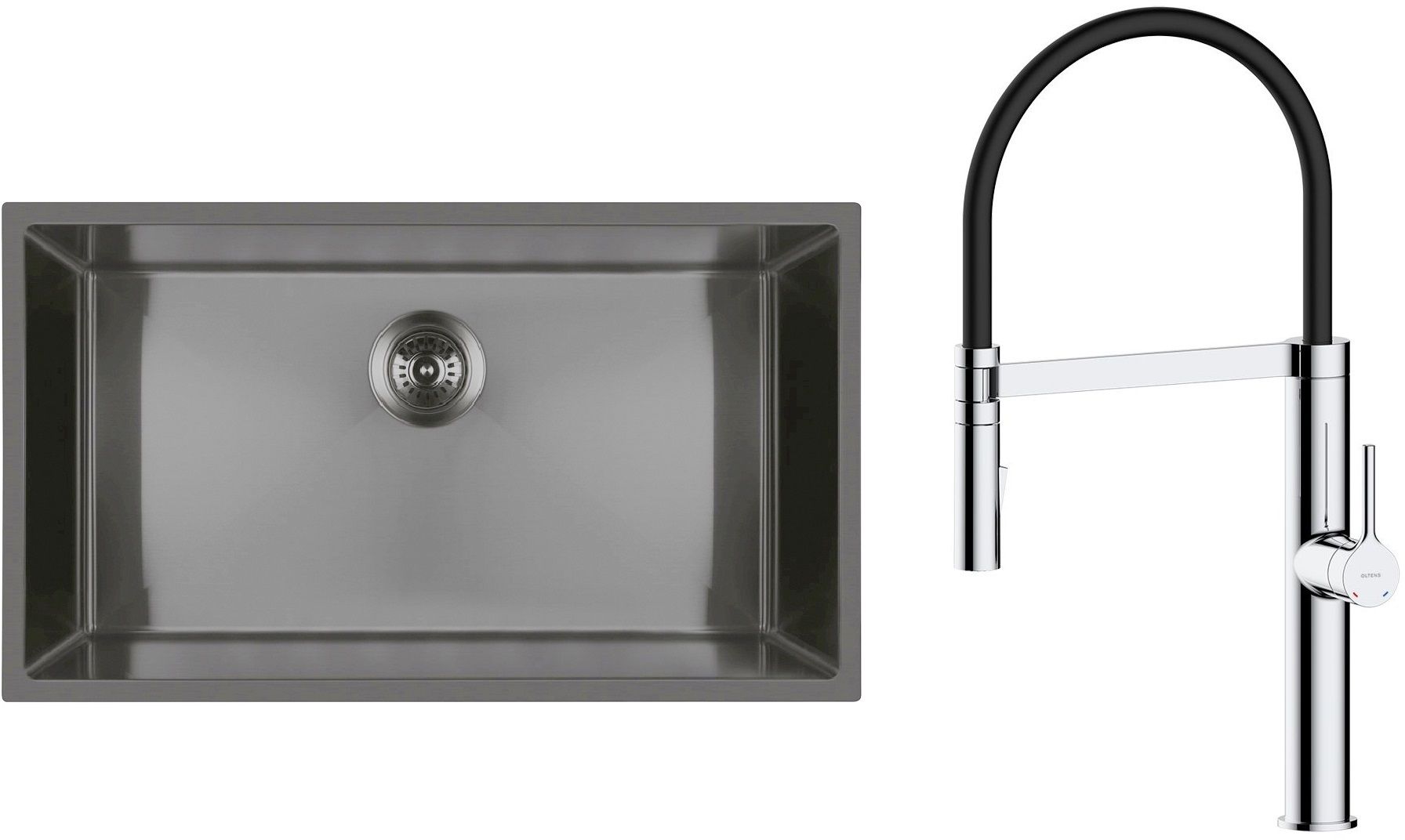 Súprava nerezový drez Oltens Stalvask 71102300, kuchynská batéria Oltens Borga 35207100