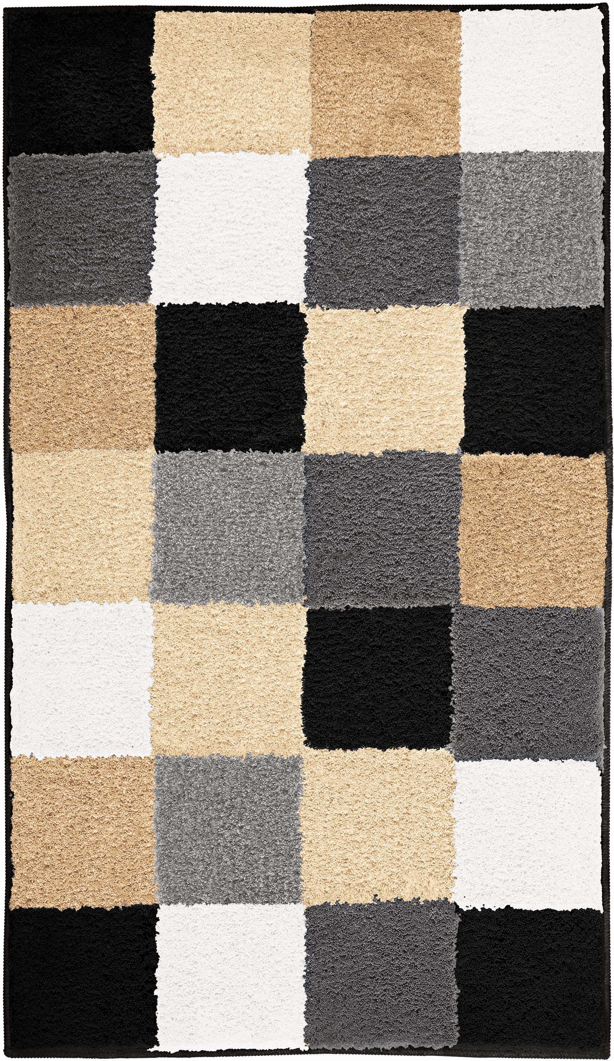 Kleine Wolke Caro koberček do kúpeľne 105x60 cm obdĺžnik biela-sivá-béžová-hnedá-čierna-mix farieb 5426926382