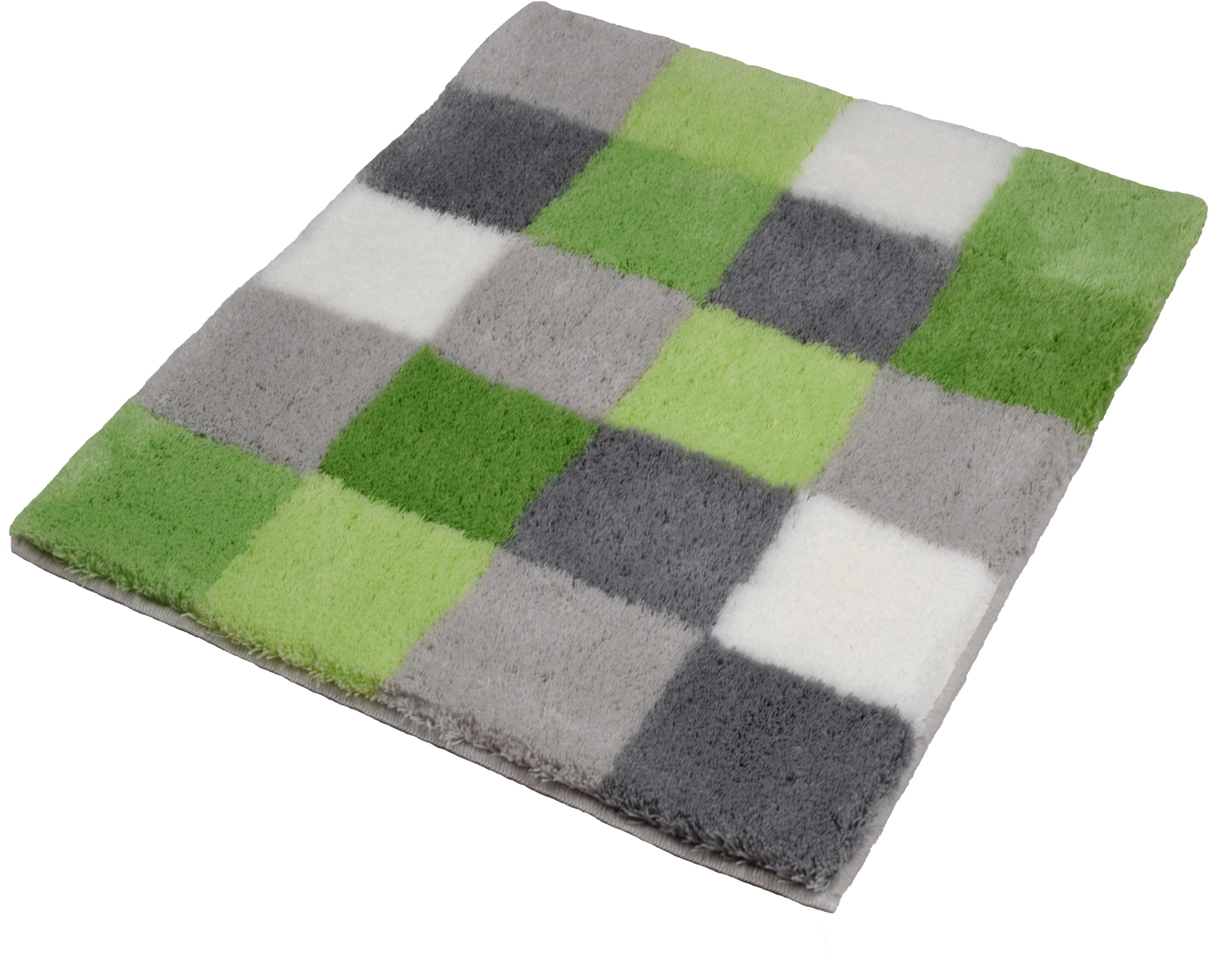Kleine Wolke Caro koberček do kúpeľne 65x55 cm obdĺžnik biela-sivá-čierna-zelená-mix farieb 5426617539