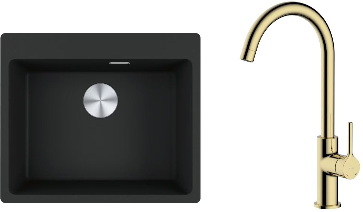 Súprava granitový drez Franke Maris 114.0661.453, kuchynská batéria Oltens Skafta 35206800