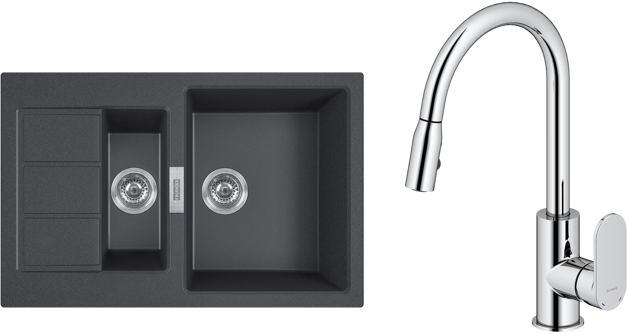 Súprava drez Tectonite Franke Sirius 2.0 143.0618.687, kuchynská batéria Oltens Lista 35202100