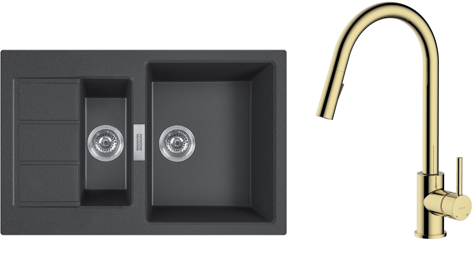 Súprava kuchynská batéria Oltens Litla 35204800, drez Tectonite Franke Sirius 2.0 143.0618.687