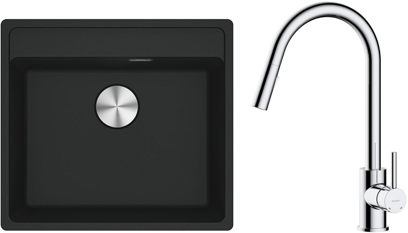 Súprava granitový drez Franke Maris 114.0661.384, kuchynská batéria Oltens Litla 35204100