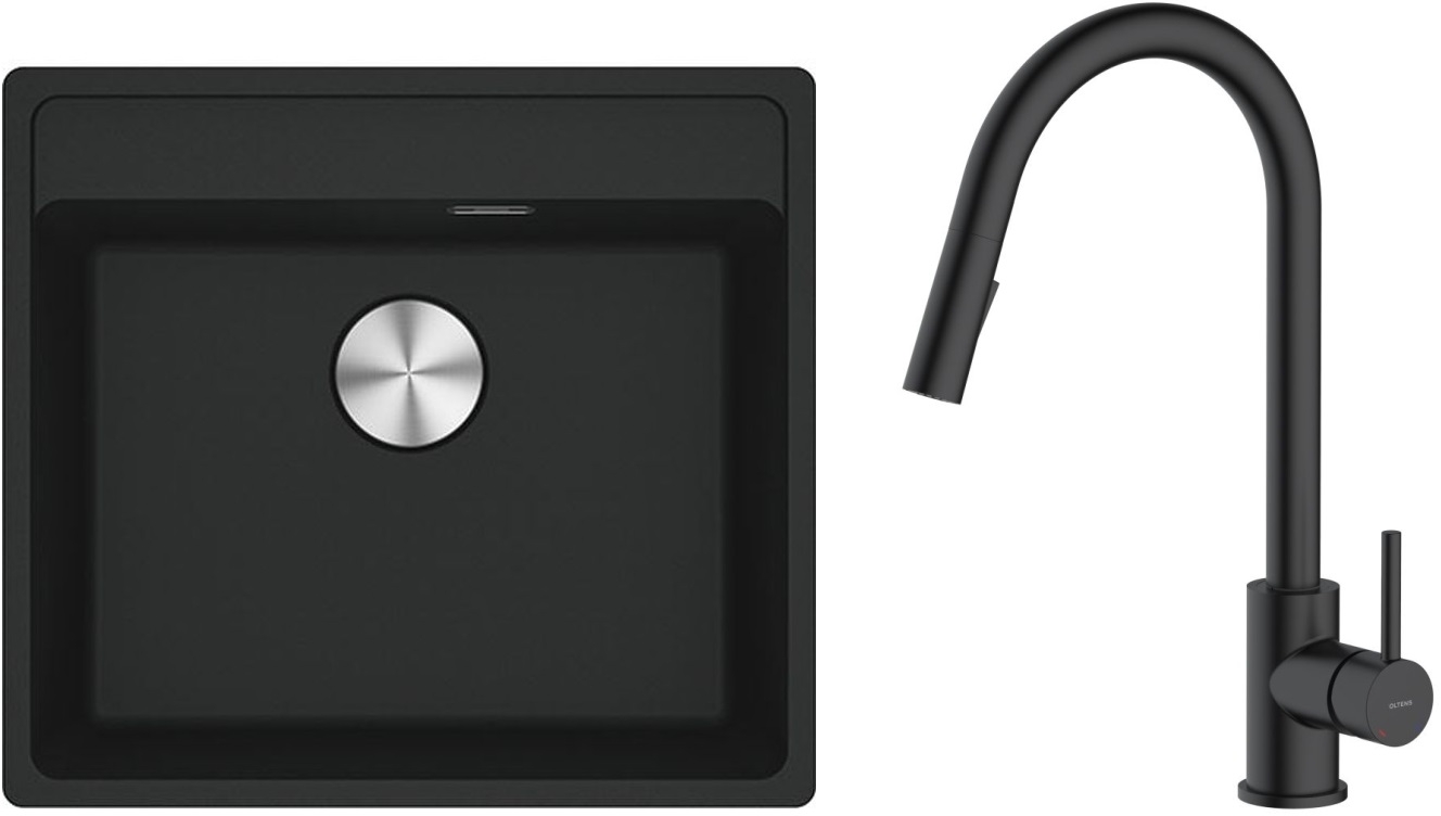 Súprava granitový drez Franke Maris 114.0661.384, kuchynská batéria Oltens Litla 35204300